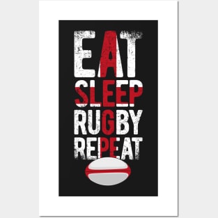 Eat sleep rugby repeat england rugby Posters and Art